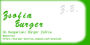 zsofia burger business card