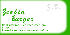 zsofia burger business card